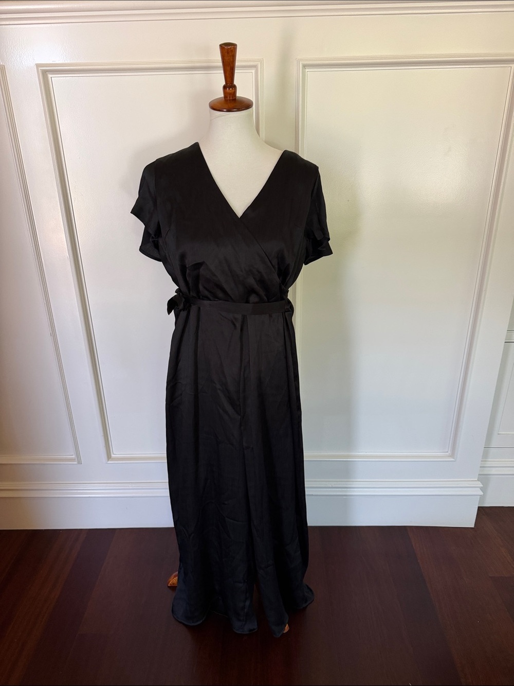 Anthropologie Black Wrap jumpsuit